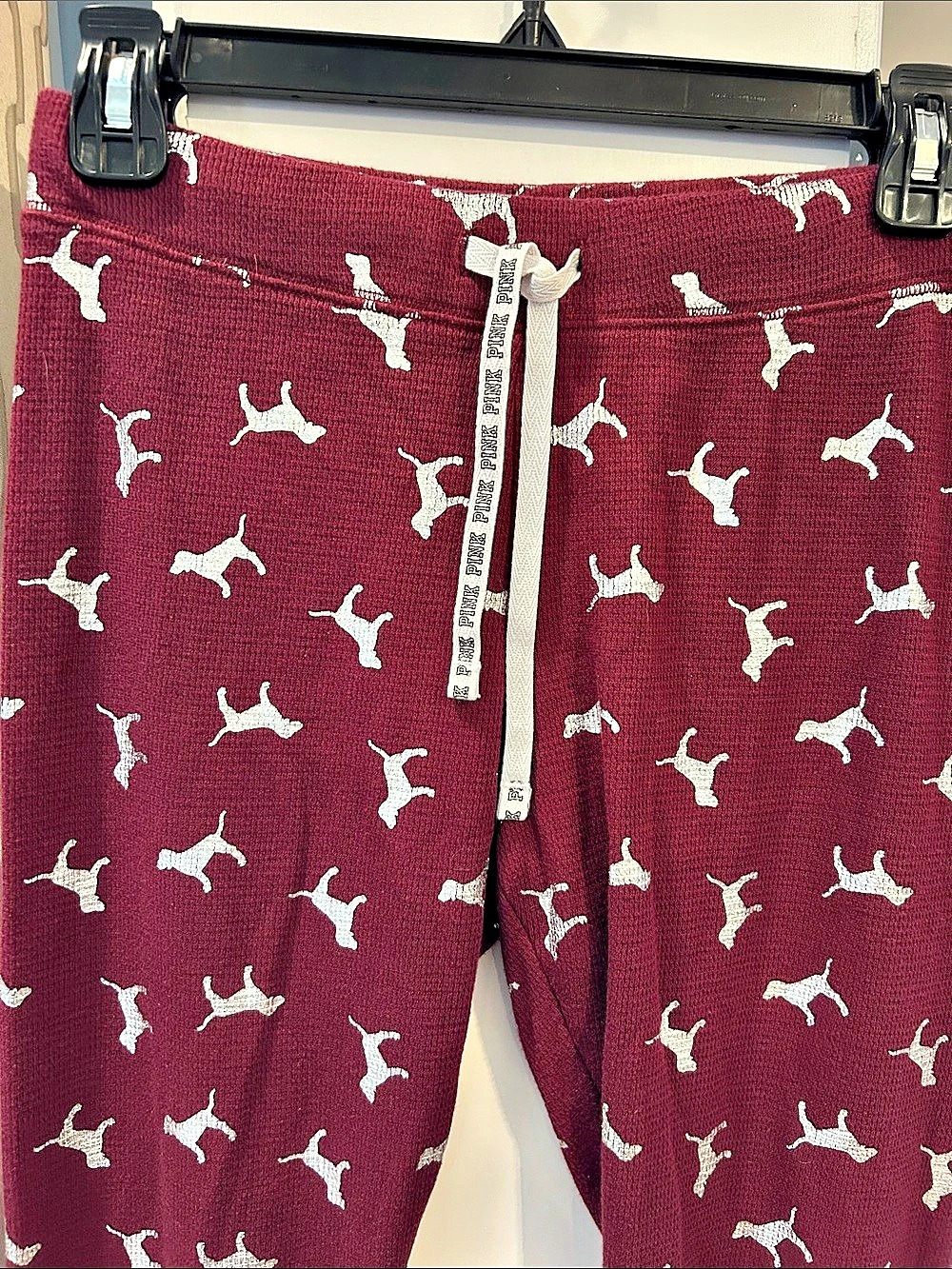 PINK Printed Lounge Leggings Burgundy Size Small